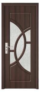 Usa Interior din MDF Novo Doors ND309, Cadru din Lemn Masiv, Geam Sablat, KIT COMPLET, Toc , Manere si balamale incluse (Culoare: Wenge, Dimensiune: 60 cm, Maner: Standard, Toc: Fix)