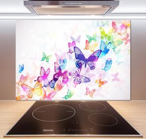 Panou sticlă decorativa bucătărie fluturi colorat