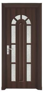 Usa Interior din MDF Novo Doors ND108, Cadru din Lemn Masiv, Geam Sablat, KIT COMPLET, Toc , Manere si balamale incluse (Culoare: Wenge, Dimensiune: 60 cm, Maner: Standard, Toc: Fix)