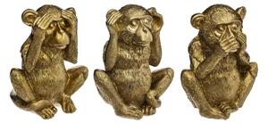 Trei maimuțe înțelepte, figurine din polirășină, înălțime de 17 cm