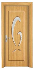 Usa Interior din MDF Novo Doors ND219, Cadru din Lemn Masiv, Geam Sablat, KIT COMPLET, Toc , Manere si balamale incluse (Culoare: Stejar Deschis, Dimensiune: 60 cm, Maner: Standard, Toc: Fix)