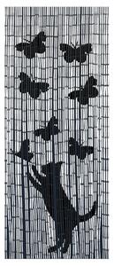 Cortină de bambus, Pisică și fluturi, 90x200 cm