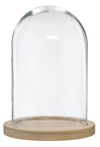 Cupolă din sticlă, Ø 18 cm, pe o bază din lemn