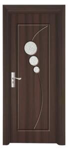 Usa Interior din MDF Novo Doors ND17, Cadru din Lemn Masiv, Geam Sablat, KIT COMPLET, Toc , Manere si balamale incluse (Culoare: Wenge, Dimensiune: 60 cm, Maner: Standard, Toc: Fix)