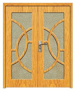 Usa Dubla de Interior din MDF Novo Doors ND220, Geam Sablat, Cadru din Lemn Masiv, KIT COMPLET, Toc , Manere si balamale incluse (Culoare: Stejar Deschis, Dimensiune: 120 cm, Maner: Standard, Toc: Fix)