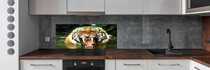 Panou sticlă decorativa bucătărie hohotitor tigru
