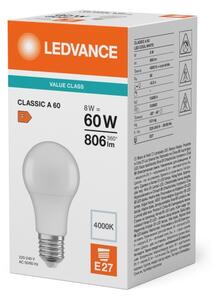 Bec LED CLASSIC A60 E27/8W/230V 4000K - Ledvance