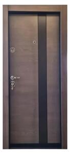 Usa metalica de apartament cu izolatie si vizor Novo Doors First Class NDFC10, Deschidere Stanga Dreapta, Dimensiune 200X88 cm, Tabla 1.2 mm, Kit complet, Gri lemnos cu insertie antracit (Sens deschidere: Dreapta)