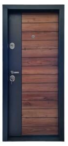 Usa metalica de apartament cu izolatie si vizor Novo Doors First Class NDFC09, Deschidere Stanga Dreapta, Dimensiune 200X88 cm, Tabla 1.2 mm, Kit complet, Gri antracit cu insertie Nuc (Sens deschidere: Dreapta)