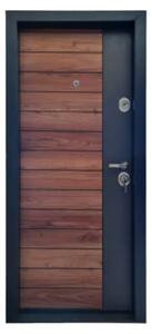 Usa metalica de apartament cu izolatie si vizor Novo Doors First Class NDFC09, Deschidere Stanga Dreapta, Dimensiune 200X88 cm, Tabla 1.2 mm, Kit complet, Gri antracit cu insertie Nuc (Sens deschidere: Stanga)