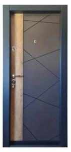 Usa metalica de apartament cu izolatie si vizor Novo Doors First Class NDFC05, Deschidere Stanga Dreapta, Dimensiune 200X88 cm, Tabla 1.2 mm, Kit complet,Gri antracit cu insertie Stejar (Sens deschidere: Dreapta)