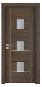 Usa Interior din MDF Novo Doors ND06 LUX PREMIUM, Cadru din Lemn Masiv, KIT COMPLET, Toc Reglabil de 10 CM INCLUS, Plinta pe Ambele Parti (Culoare: Wenge, Dimensiune: 60 cm, Maner: Patrat argintiu crom, Toc: Reglabil 10 cm)