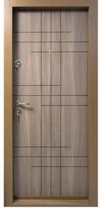 Usa metalica de apartament cu izolatie si vizor Novo Doors First Class NDS09, Deschidere Stanga Dreapta, Dimensiune 200X88 cm, Tabla 1.2 mm, Kit complet, Maron Tanganica (Sens deschidere: Dreapta)