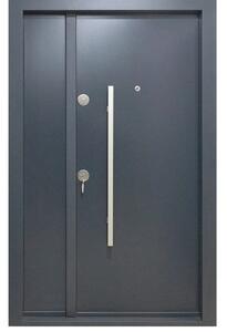 Usa metalica dubla de exterior cu izolatie si vizor Novo Doors NDS1200, Din compozit, 2 yale, Kit complet, Pentru case, Gri antracit (Culoare: Gri Antracit, Sens deschidere: Dreapta)