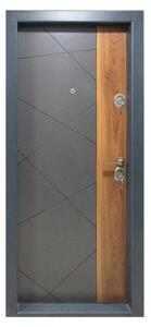 Usa metalica de apartament cu izolatie si vizor Novo Doors First Class NDS05, Deschidere Stanga Dreapta, Dimensiune 200X88 cm, Tabla 1.2 mm, Kit complet, Gri antracit cu insertie Stejar (Sens deschidere: Stanga)