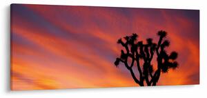 Tablou apus de soare deasupra siluetei unui copac (120x50 cm)