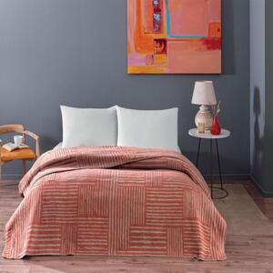 Patura bumbac si fibra mixta 200x220cm, model geometric, TAC, Gable Caramiziu