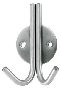 Agatatoare pentru haine STROXX cu baza de prindere rotunda si tije duble scurte de sustinere material inox mat