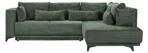 Colțar Extensibil NOMAD, cu ladă de depozitare, variante stânga/dreapta 280x215x90 cm, Verde-Zoom / Dreapta