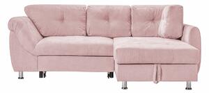 Colțar Extensibil MERLIN, cu lada depozitare, variante stânga/dreapta, 230 x 190 x 93 cm, Roz-Flamingo-Enjoy / Dreapta
