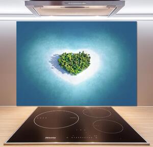 Sticlă pentru bucătărie Inima insulă în formă
