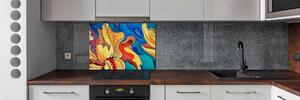 Panou perete bucătărie floare abstract