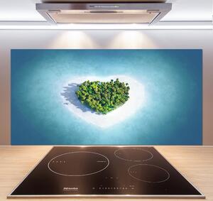 Sticlă pentru bucătărie Inima insulă în formă