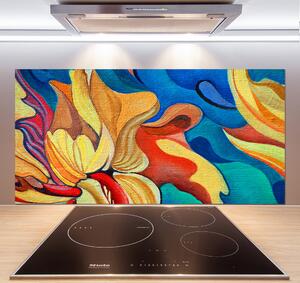 Panou perete bucătărie floare abstract