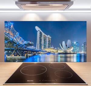 Panou sticlă bucătărie Singapore timp de noapte