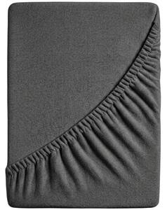 Cearsaf Frotir cu elastic 90x200 cm gri inchis