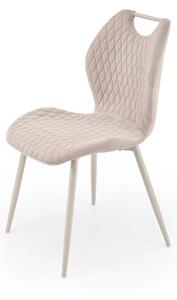 Scaun K569, bej/casmir, stofa catifelata/metal, 47x54x84 cm