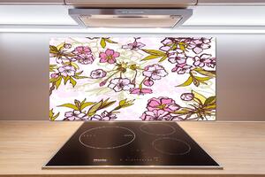 Panou sticlă bucătărie flori de cireș