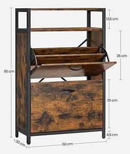Pantofar, Vasagle, Negru , 60x30x95 cm