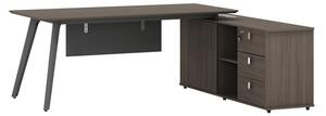 Birou reversibil Denith profesional carbune-nuc 200x160x75 cm