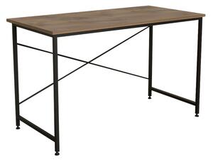 Birou Karvem stejar melaminat metal negru 120x60x73 cm