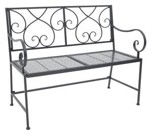 Banca de gradina Cazpo metal negru 114x45x90 cm