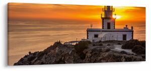 Tablou cu far în apus de soare (120x50 cm)