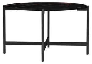 Masuta de cafea Aisle marmura neagra melamina metal negru 80x80x45 cm