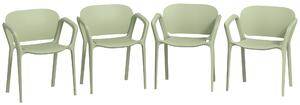Outsunny Set de 4 Scaune Suprapozabile pentru Grădină, 60x56x75 cm, Verde | Aosom Romania