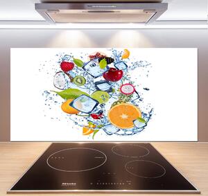 Sticlă printata bucătărie Fructe și gheață