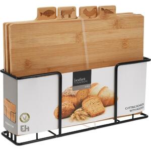 EH Bamboo tăiere bord set în stand , 29 x 22,7 x 7cm