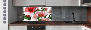 Panou sticlă decorativa bucătărie hibiscus