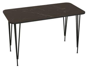 Masa Palkon melamina marmura neagra metal negru 120x60x73 cm