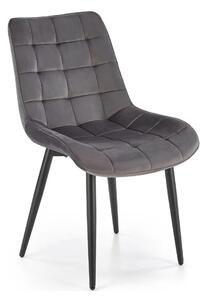 Scaun K580, gri - HLR 21, stofa catifelata/otel, 51x61x85 cm