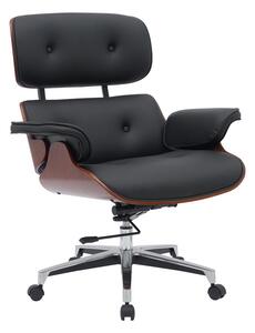Scaun de birou Kobane negru piele ecologica PU cu baza din crom 84x75x113.5 cm