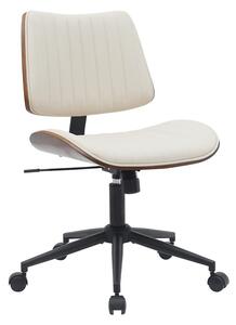 Scaun de birou Amani bej piele ecologica PU nuc placaj 52x54x90.5 cm