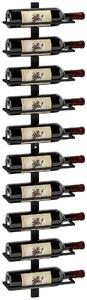 HOMCOM Suport pentru Sticle de Vin cu Montare pe Perete, 27x10x116 cm, Negru | Aosom Romania