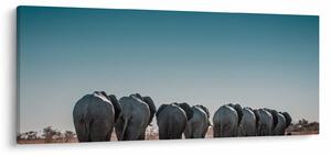 Tablou - Plecarea elefanților (120x50 cm)