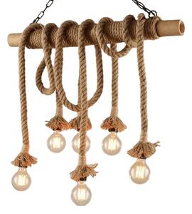 Lustra Ropily II metal natural si funie 80x15x100 cm