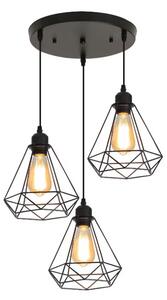 Lustra Jabrey cu trei lumini metal negru 30x30x100 cm